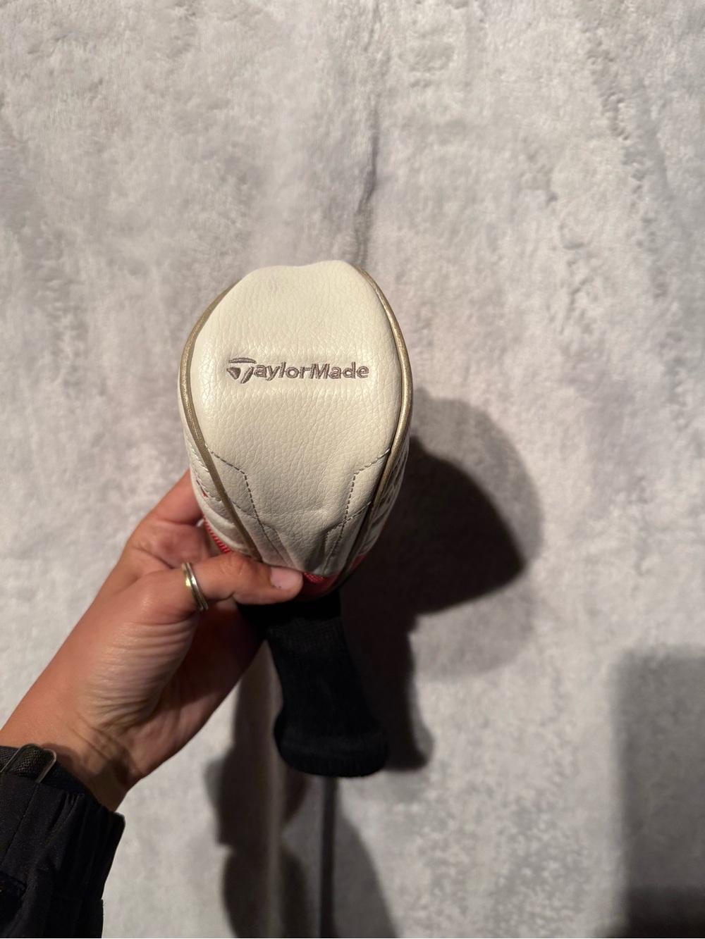 TaylorMade White and Gold Golf Headcover